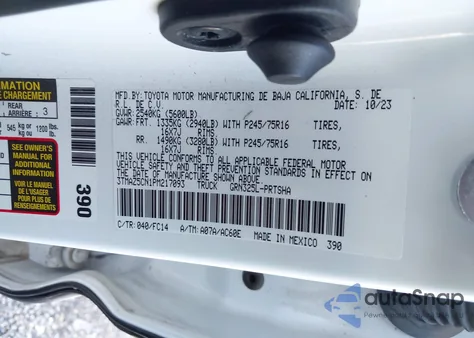 2023 Toyota Tacoma Sr5 V6 из США, поврежденный, VIN 3TMAZ5CN1PM217093